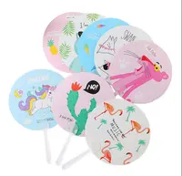 Kinder hand fächer tragbare runde Plastik fächer Cartoon oder kunden spezifisches Design für Sommer Werbe geschenke Fan
