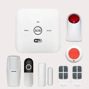 Grosir Cerdas Panggilan Telepon WIFI + GSM Alarm Keamanan Tuya Cpntrol Dukungan IP Socket Kamera Pir Sirena