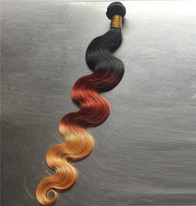 Tóc Người Dệt 3 Tông Màu Ombre Tóc 6a 1B 33 27 Màu Rượu Vang Phần Mở Rộng Tóc Dệt - Product Image 6