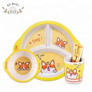 5 Pcs Bamboo Fiber Baby Dinnerware <strong>Children</strong> Tableware Dish <strong>Set</strong> Kids <strong>Dinner</strong> <strong>Set</strong> - Product Image 2