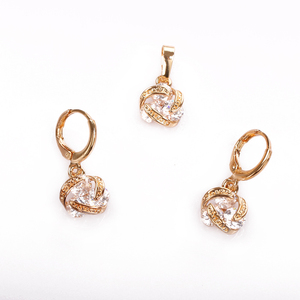 18K/Rose Gold Stylish Fake Gold ชุดเครื่องประดับออกแบบสำหรับสตรี - Product Image 1