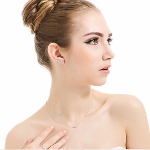 Joyería Teemi Cristales Zirconia cúbico Mirco pavimentada mujeres de la manera de San Valentín del amor de cobre Collar pendient - Product Image 5