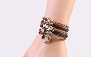 Friendship Multilayer Braided <strong>Bracelet</strong>, Customizable <strong>Bracelet</strong> Words, Anchor, Love 8 <strong>Knot</strong> <strong>Bracelet</strong> FN02 - Product Image 4