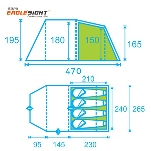 Tente de camping gonflable de luxe pour 4 personnes, grande tente imperméable en toile Oxford PVC et coton pour les événements et les campings - Product Image 3
