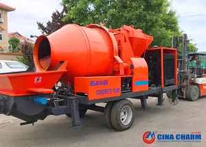 JBS40 motor diesel bomba mezcladora de cemento móvil máquina mezcladora de hormigón precio diesel bombas de hormigón 40m3/H camión mezclador de hormigón
