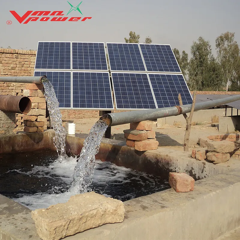 Sistema di pompaggio del pozzo solare del pannello solare della pompa idraulica di Vmaxpower 5.5KW per i campi di irrigazione