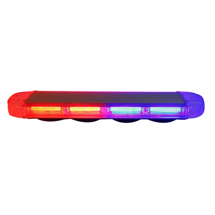 10 LED Merah dan Biru Lampu Sorot Darurat Berkedip Bar Magnetic Bahaya Beacon Light 12V-24V