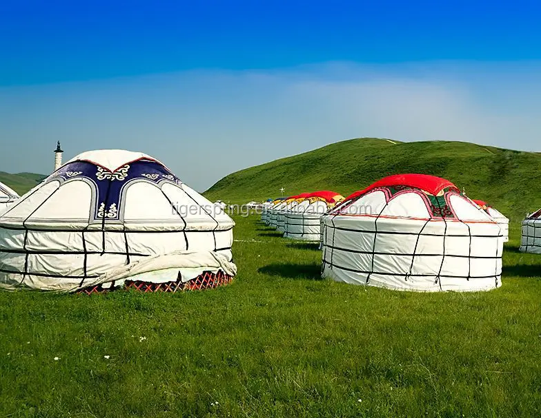 लक्जरी निविड़ अंधकार कैनवास yurt टेंट, आउटडोर डेरा डाले हुए तम्बू निर्माता चीन