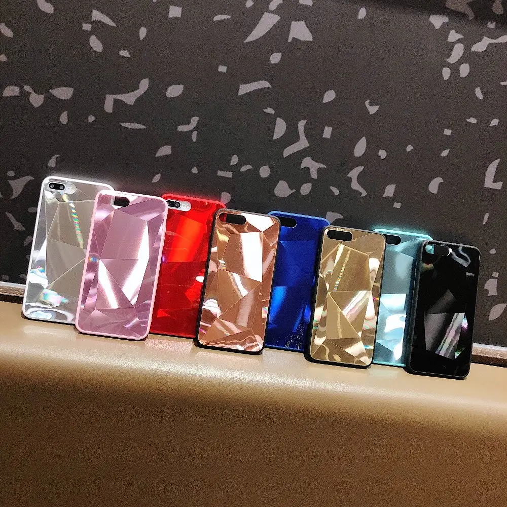Unique TPU Bumper 3D Diamond Cell Phone Case For Apple