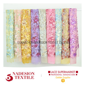 2017 Nouvelle mode tendance dentelle tissu dubai gros pour <span class=keywords><strong>la</strong></span> robe de mariage - Product Image 6