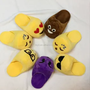 Гуанчжоу 2019 custom Крытый пушистый дети смешные плюшевые тапочки эмоджи