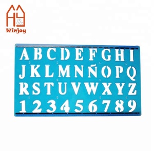 <span class=keywords><strong>Pochoir</strong></span> de dessin personnalisé en plastique, pour dessin avec <span class=keywords><strong>lettres</strong></span> et chiffres, utilisation au bureau et à l'école - Product Image 4