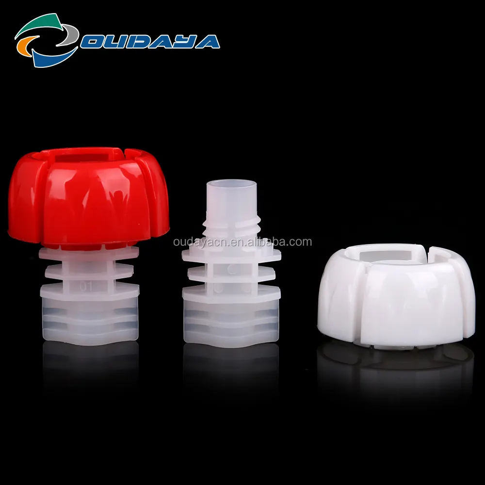 8.6mm plastic double gaps plastic anti choke cap pouch spout with spout cap