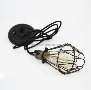 European <span class=keywords><strong>Cafe</strong></span> vintage Cage Shade techo Hotel lámpara colgante de hierro - Product Image 3
