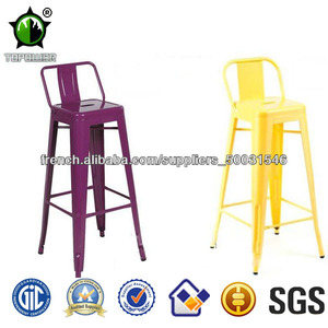 <span class=keywords><strong>Vintage</strong></span> <span class=keywords><strong>Tolix</strong></span> <span class=keywords><strong>Tabouret</strong></span> de bar en métal avec dos de short, Chaises métalliques <span class=keywords><strong>Tolix</strong></span> Bar - Product Image 1