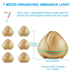 <span class=keywords><strong>Amazon</strong></span> <span class=keywords><strong>nebulizador</strong></span> humidificador de aire difusor ultrasónico LED grano de madera aromaterapia al por mayor - Product Image 2