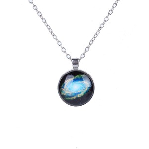 Collar con Colgante de Luna <span class=keywords><strong>Aurora</strong></span> Boreal de Múltiples Colores, Estilo Bohemia, Cadena de Eslabones de Aleación con Forma de Ancla, para Mujer, Brillo de Año Nuevo - Product Image 4