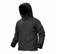Veste de sport G8 imperméable et coupe-vent pour l'hiver, doublée de polaire, avec capuche et plusieurs poches, veste de combat avec capuche, verte