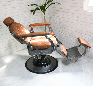 Vevor — chaise de salon classique, inclinable à l'arrière, vintage, robuste, antique, marron, pour barbier, tout usage, pour hommes, 2019 - Product Image 3