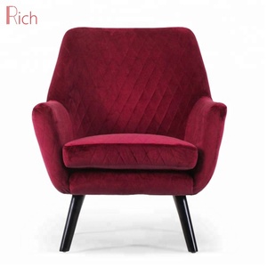 Petite chaise de restaurant, <span class=keywords><strong>fauteuil</strong></span>, chaise en <span class=keywords><strong>bois</strong></span> d'hôtel, housses d'<span class=keywords><strong>accoudoir</strong></span> en tissu velours rouge vin - Product Image 2