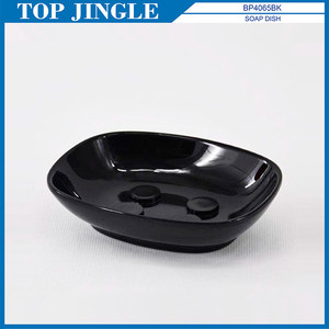 Elegante juego de accesorios de baño de plástico negro de doble color - Product Image 3