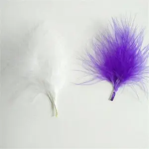 HJ-01 Dyed Craft Natural Flat Marabou Turkey Feathers
