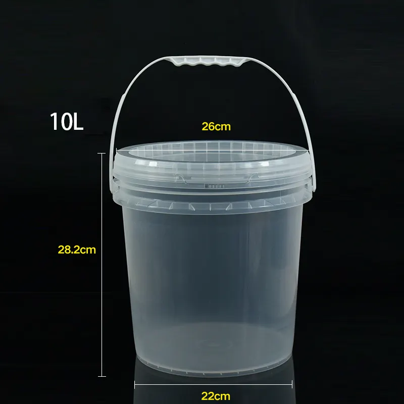 2.5 गैलन स्पष्ट ढक्कन के साथ प्लास्टिक की बाल्टी बाल्टी बैरल