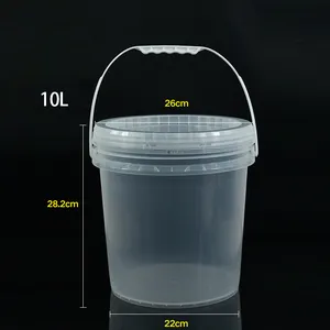 2.5 gallon clear plastic pail bucket barrels with lid