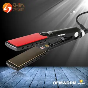 Professional Salon use 480F Hair Flat Iron 1.1 3/5 inch MCH or PTC Heater With LCD Titanium flat iron Hair Straightener
