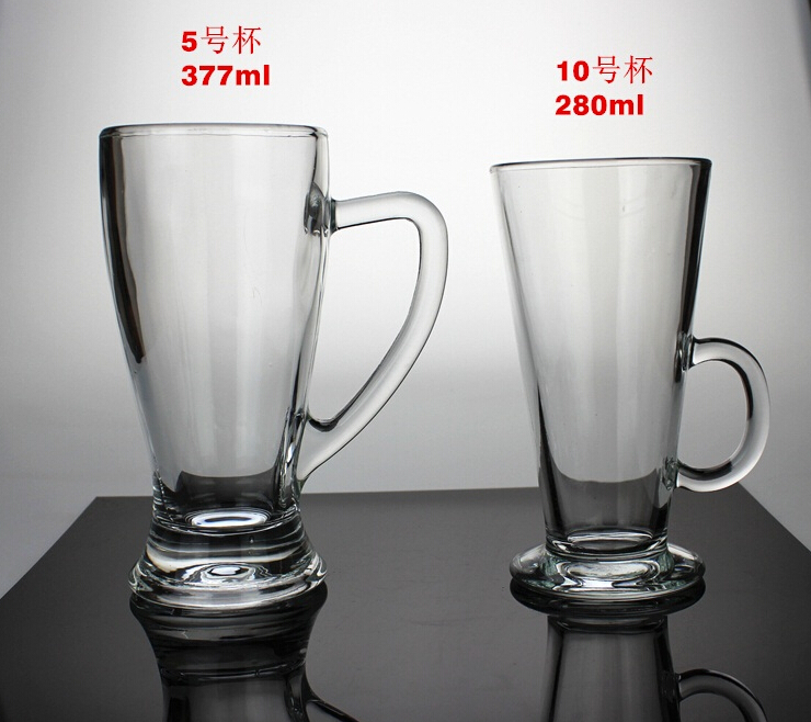 500ml glass beer mug stein with metal logo.
