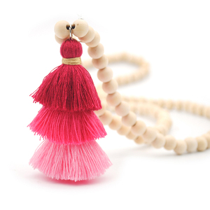 8-10mm Natural Ivory White Wood Beaded <strong>Boho</strong> 108 Mala Beads <strong>Necklace</strong> - Product Image 5