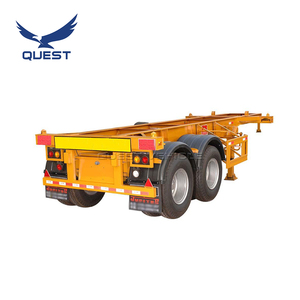 <span class=keywords><strong>Plataforma</strong></span> Semi <span class=keywords><strong>remolque</strong></span> contenedor <span class=keywords><strong>2</strong></span> <span class=keywords><strong>ejes</strong></span> 20ft esqueleto Semi <span class=keywords><strong>remolque</strong></span> contenedor utilizado en el puerto - Product Image 4