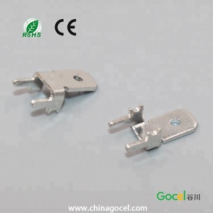 Borne de soudure PCB en laiton personnalisée de 4,8 mm avec traitement de surface en étain, modèle DJ615-4.8*0.8 - Product Image 2