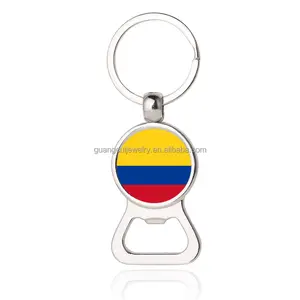 Ekuador Dominica Grenada Bendera Kolombia 50Mm, Cabochon Kaca Pembuka Botol Cincin Kunci dengan Kubah