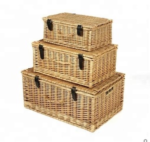 natural willow empty gift hamper basket