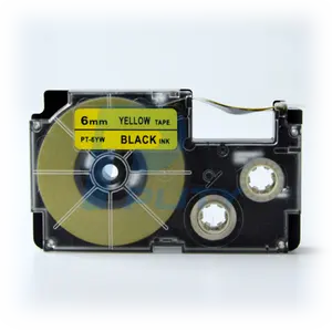 compatible tapes 12mm black on yellow PT-12YW/XR-12YW Label Tape Cartridge For EZ Label Printer