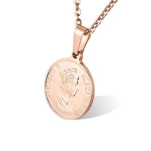 Personalizzato 18 K In Oro Rosa Placcato <span class=keywords><strong>Regina</strong></span> Britannica Elizabeth Martello Moneta <span class=keywords><strong>Della</strong></span> Collana Dei Monili Per Le Donne - Product Image 1