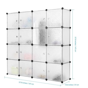 Armoire de rangement modulaire portable DIY, organisateur de placard peu encombrant avec tringle de suspension et <span class=keywords><strong>cubes</strong></span> profonds - Product Image 1