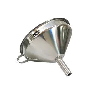 Food Grade 304 Stainless Steel Funnel with Strainer Filter for Oil Vinegar Wine Liquid Dry Ingredients