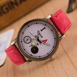 Nuovi Orologi alla Moda con <span class=keywords><strong>Cinturino</strong></span> in Denim per Uomo e <span class=keywords><strong>Donna</strong></span>, Motivo Bicicletta, <span class=keywords><strong>Orologio</strong></span> per Coppie - Product Image 6