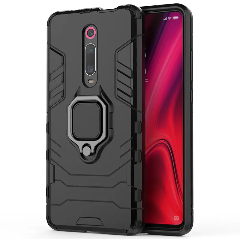 Armor Shockproof 2 In 1 Magnetic TPU PC Phone Case With Ring Stand for xiaomi mi 9T Pro