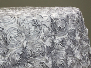 120" rosace. argent nappe satin ruban rose à gâteau rond de table de mariage de luxe - Product Image 2