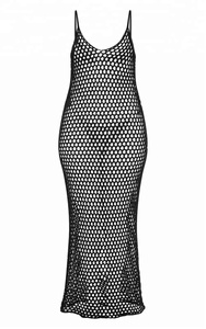 KY Lingerie <span class=keywords><strong>Sexy</strong></span> da Donna, Abito Midi in <span class=keywords><strong>Rete</strong></span> Trasparente NERO ALL'UNCINETTO con Maglia Aperta - Product Image 4