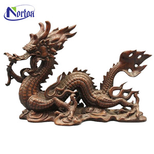 Escultura de Dragón de <span class=keywords><strong>Metal</strong></span> para Decoración de Jardín Exterior Grande, Estatua de Dragón Chino de Bronce y Latón Tallada a Mano Moderna - Product Image 5