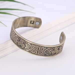Fashion Irish Knot Shape Antique Silver Bronze <strong>Copper</strong> Color Cuff <strong>Bangle</strong> for Men's Jewelry Bracelet Health Care Vintage Hot - Product Image 2