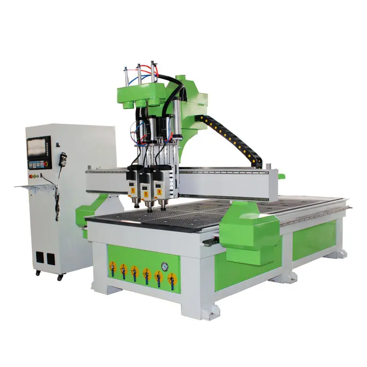 Kayu Tiga Spindle ATC CNC Router Kayu 1325 untuk MDF Pintu Kayu Kabinet Furniture Membuat CNC Router 1325 Peralatan