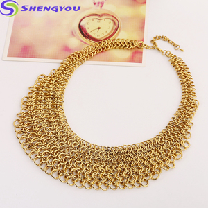 <span class=keywords><strong>Collar</strong></span> <span class=keywords><strong>de</strong></span> Gargantilla <span class=keywords><strong>de</strong></span> Aleación Multicapa con Cadena <span class=keywords><strong>de</strong></span> Oro, Joyería India al por Mayor - Product Image 5