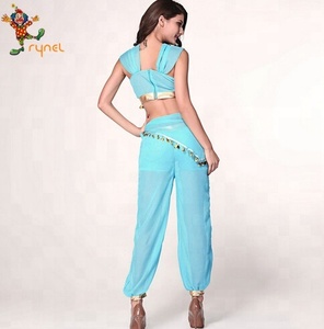 PGWC2800ผู้หญิงเซ็กซี่สีฟ้า Genie จัสมินอลาดินผู้หญิงชุดแฟนซีเครื่องแต่งกาย - Product Image 3