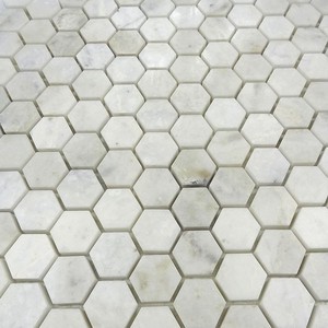 Azulejo de mosaico de porcelana blanca hexagonal, aspecto mate, <span class=keywords><strong>1x1</strong></span> pulgada - Product Image 3