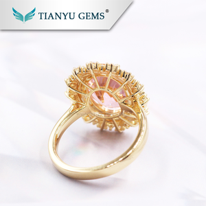 Precio bajo de la venta caliente plateado 14 K oro amarillo lujo moissanite anillo de compromiso moissanite anillos - Product Image 4